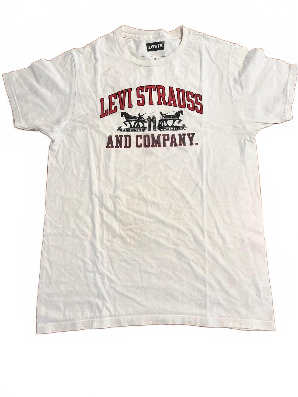 Levi Strauss and Company White Graphic T-Shirt Medium